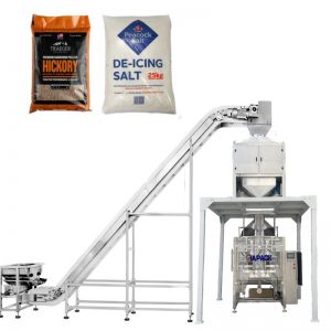 Confezionatrice automatica per la formazione di sacchetti di plastica per riempimento e sigillatura per prodotti in granuli da 10-20 kg
